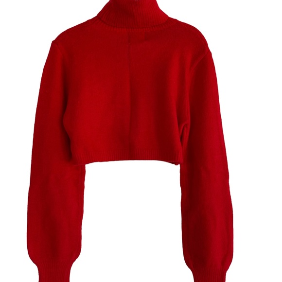 Olivia Jade x Princess Polly Women’s Cropped Red Turtle Neck Sweater  Size:  4 - Picture 6 of 11